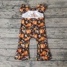Load image into Gallery viewer, Baby girls hello pumpkin floral rompers