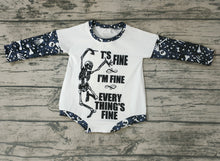 Load image into Gallery viewer, Baby girls Halloween skull long sleeve rompers