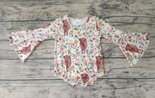 Load image into Gallery viewer, Baby girls pink heifer long sleeve rompers