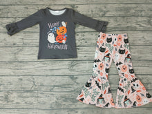 Load image into Gallery viewer, Baby Girls Hello Halloween ghost bell pants clothes sets