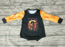 Load image into Gallery viewer, Baby girls Halloween black orange long sleeve rompers