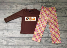Load image into Gallery viewer, Baby boys Thanksgiving turkey plaid pants clothes sets