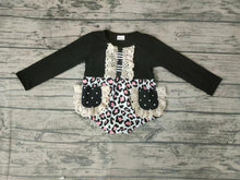 Load image into Gallery viewer, Baby girls fall leopard lace rompers