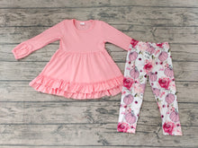 Load image into Gallery viewer, Baby girls pumpkin floral scarf pink legging clothes sets