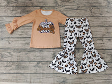 Load image into Gallery viewer, Baby girls fall brown Halloween pumpkin pants sets