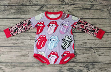 Load image into Gallery viewer, Baby girls band singer tongue long sleeve rompers
