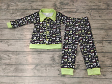 Load image into Gallery viewer, Baby boys Halloween eyes Button Ups Pajamas Sets