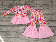 Load image into Gallery viewer, Baby girls Christmas castle cartoon tutu bell pants sets