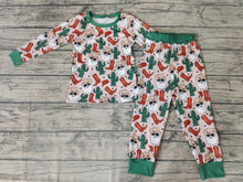 Load image into Gallery viewer, baby Boys christmas West Santa Cactus pajamas sets