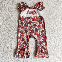 Load image into Gallery viewer, Baby girls there pumpkin floral rompers