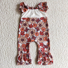 Load image into Gallery viewer, Baby girls there pumpkin floral rompers