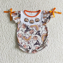 Load image into Gallery viewer, Baby girls Pumpkin rainbow rompers