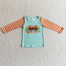 Load image into Gallery viewer, Baby boys pumpkin tractor shirts