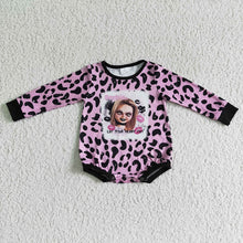 Load image into Gallery viewer, Baby girls Halloween pink cartoon long sleeve rompers