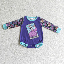 Load image into Gallery viewer, Baby girls Halloween purple rompers