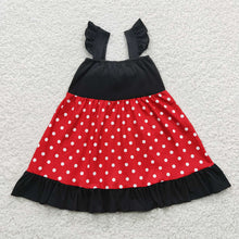 Load image into Gallery viewer, Baby Girls Black Bow Summer Knee Length Dresses