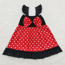 Load image into Gallery viewer, Baby Girls Black Bow Summer Knee Length Dresses