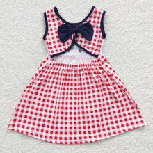 Load image into Gallery viewer, Baby Girls 4th Of July Bow Knee Length Dresses