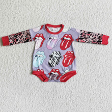 Load image into Gallery viewer, Baby girls band singer tongue long sleeve rompers