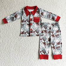 Load image into Gallery viewer, Baby Boys Christmas western santa pajamas sets
