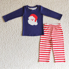 Load image into Gallery viewer, Baby boys santa top stripe pants clothes sets