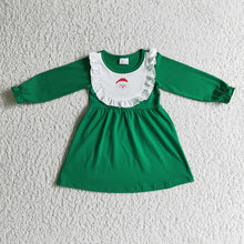 Load image into Gallery viewer, Baby girls Christmas santa green dresses