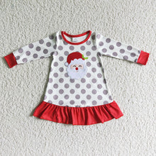 Load image into Gallery viewer, Baby Girls Santa Dots Christmas ruffle Dresses