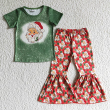 Load image into Gallery viewer, baby girls Christmas santa red bell pants sets