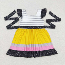 Load image into Gallery viewer, Baby Girls Back To School Belts Knee Length Dresses