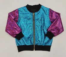 Load image into Gallery viewer, Baby Girls Blue Color Long Sleeve Sparkle Jackets