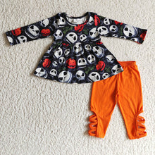 Load image into Gallery viewer, baby girls pumpkin orange legging pants sets