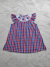 Load image into Gallery viewer, Baby Girls 4th Of July Smocked Gingham Dresses