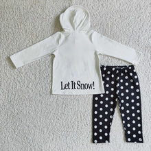 Load image into Gallery viewer, Baby Girls Christmas snowman let it snow hoodie sets
