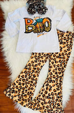 Load image into Gallery viewer, baby girls Halloween boo leopard bell pants sets