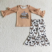 Load image into Gallery viewer, Baby girls fall brown Halloween pumpkin pants sets