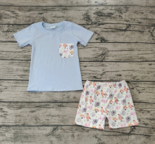 Load image into Gallery viewer, Baby Boys Cows Horse Blue Farm Shirt Top Shorts Clothing Sets