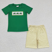 Load image into Gallery viewer, Baby Boys Green Tractor shorts sets
