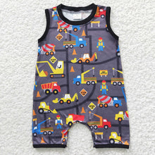 Load image into Gallery viewer, Baby Boys Summer Sleeveless Construction Rompers