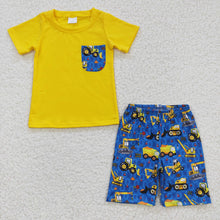 Load image into Gallery viewer, Baby Boys Summer Tractor Pockets Shorts Sets