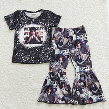 Load image into Gallery viewer, Baby Girls Black Movie Bell Pants Sets