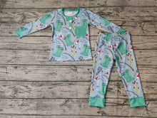 Load image into Gallery viewer, Baby Boys Green Fishing Pocket Top Pants Pajamas Clothes Sets