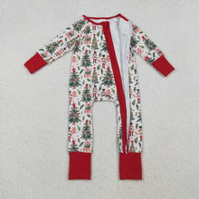 Load image into Gallery viewer, Sibling Baby Boys Christmas Trees Soldiers Gifts Top Pants Pajamas Sets Zipper Footie Rompers
