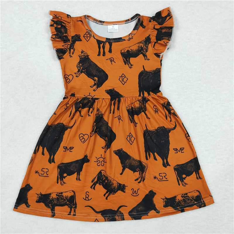 Baby girls black cow pearl dresses 230513