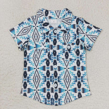 Load image into Gallery viewer, Baby Boys Western Sibling Short Sleeve Buttons Tee Shirts Tops
