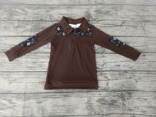 Load image into Gallery viewer, Baby Boys Western Cow Brown pullovers Tops
