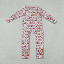 Load image into Gallery viewer, Sibling Baby Girls Bows Flowers Pie Checked Button Thanksgiving Pajamas Set Zip Footie Rompers
