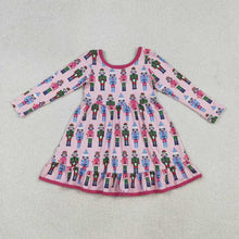 Load image into Gallery viewer, Sibling Baby Boys Girls Soldiers Checked Christmas Ruffle Knee Length Dress Pajamas Sets Footie Rompers

