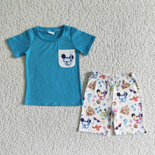 Load image into Gallery viewer, Baby boy cartoon pocket shorts sets
