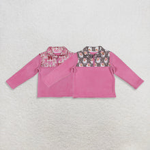 Load image into Gallery viewer, Sibling Baby Girls Pink Bows Plaid Leopard Santa Quatrefoil Zipper Pullover Sherpa Tops
