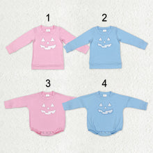 Load image into Gallery viewer, Sibling Baby Boys Girls Embroidery Ghost Pumpkins Halloween Tee Shirts Top Rompers
